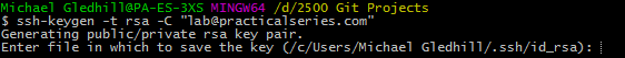 Figure 4.15a - .ssh key file location